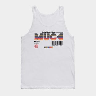 Vintage Munich MUC Airport Label Retro Travel Germany Tank Top